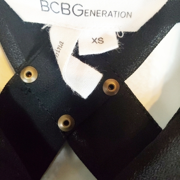 Bcbgeneration Button Down Black Tank Top Xsmall Preowned - Picture 8 of 8